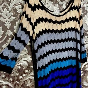 Light spring dress, zigzag colors